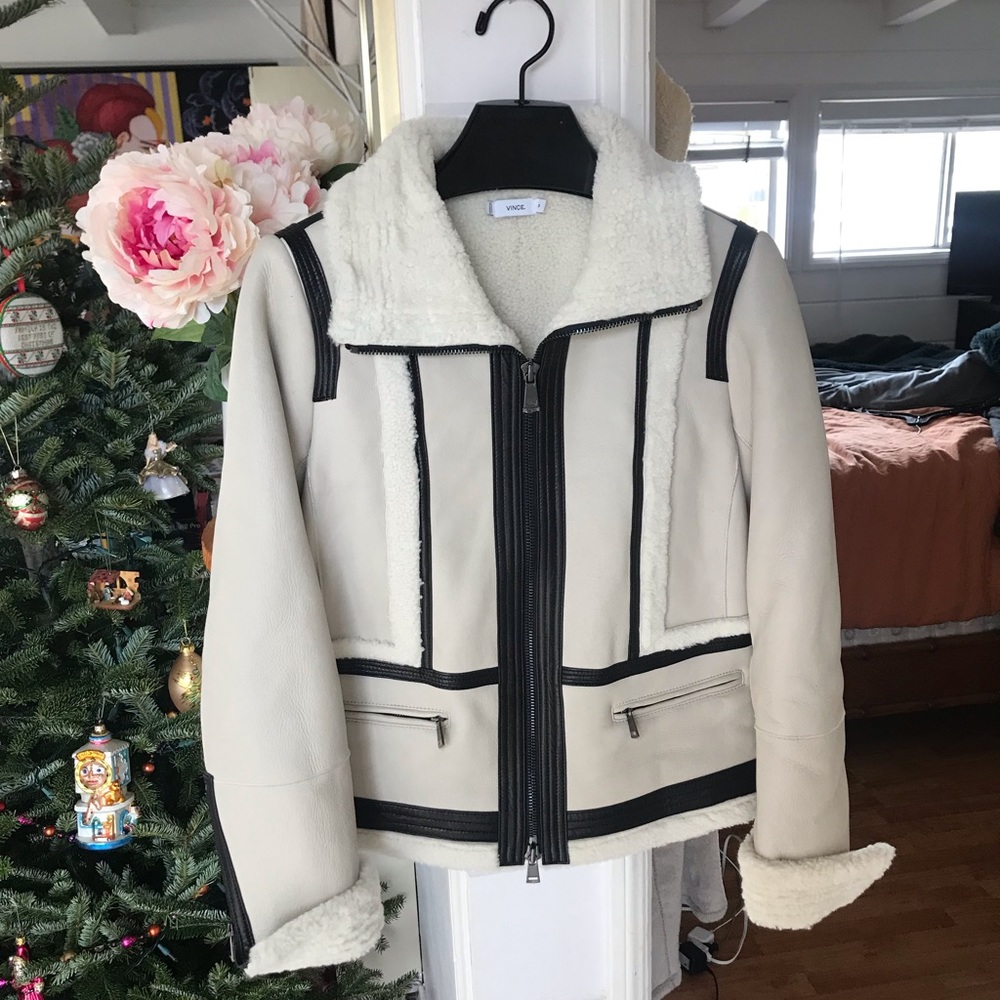 Vince Genuine Lamb Shearling Coat